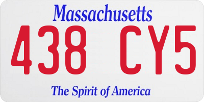 MA license plate 438CY5