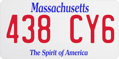 MA license plate 438CY6