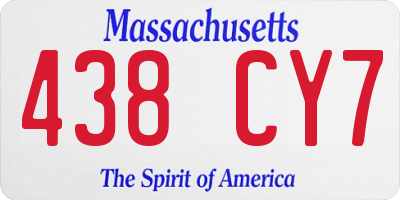 MA license plate 438CY7