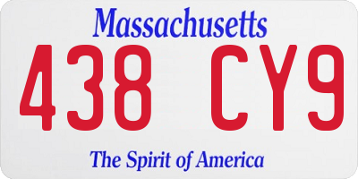 MA license plate 438CY9