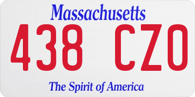 MA license plate 438CZ0