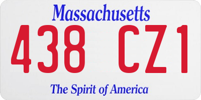 MA license plate 438CZ1