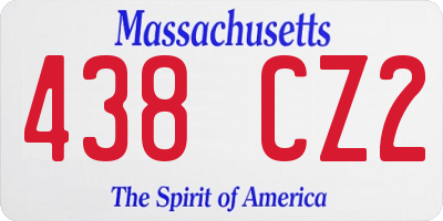 MA license plate 438CZ2