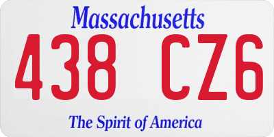 MA license plate 438CZ6
