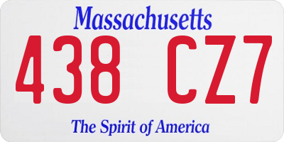 MA license plate 438CZ7