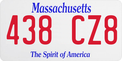 MA license plate 438CZ8