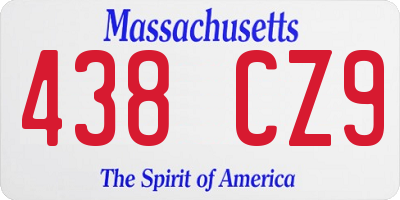 MA license plate 438CZ9