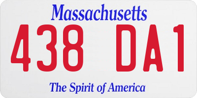 MA license plate 438DA1
