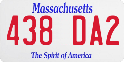 MA license plate 438DA2