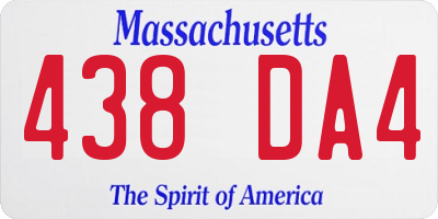 MA license plate 438DA4