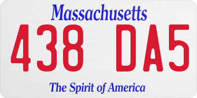MA license plate 438DA5