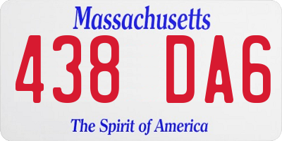 MA license plate 438DA6