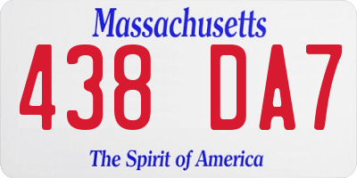 MA license plate 438DA7
