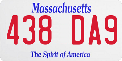 MA license plate 438DA9