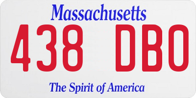 MA license plate 438DB0