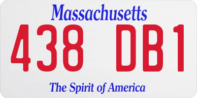 MA license plate 438DB1