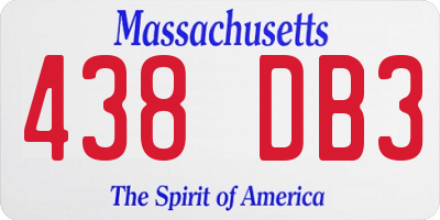 MA license plate 438DB3