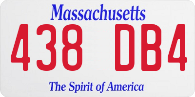 MA license plate 438DB4