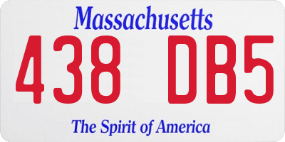 MA license plate 438DB5