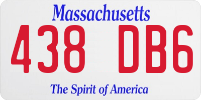 MA license plate 438DB6