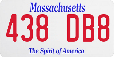 MA license plate 438DB8