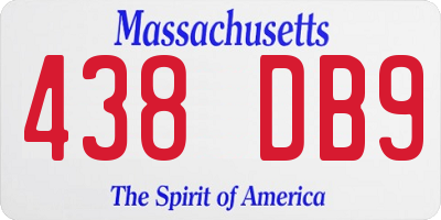 MA license plate 438DB9