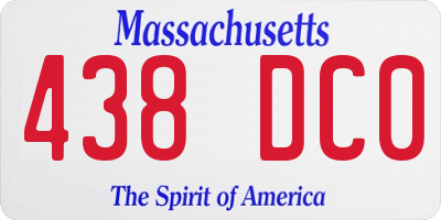 MA license plate 438DC0