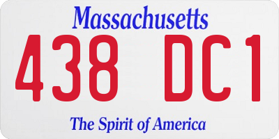 MA license plate 438DC1