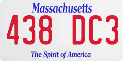 MA license plate 438DC3