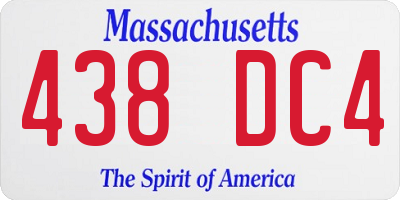 MA license plate 438DC4