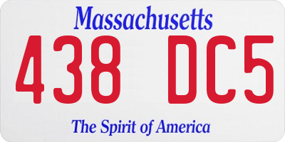 MA license plate 438DC5