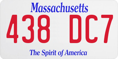 MA license plate 438DC7