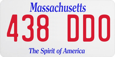MA license plate 438DD0