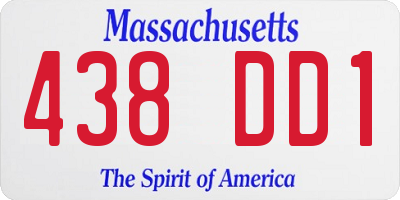 MA license plate 438DD1
