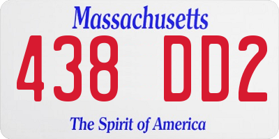 MA license plate 438DD2
