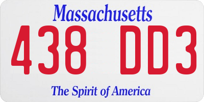 MA license plate 438DD3