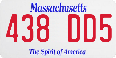 MA license plate 438DD5