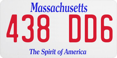 MA license plate 438DD6