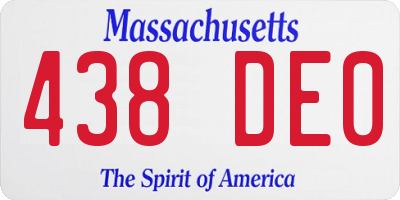 MA license plate 438DE0