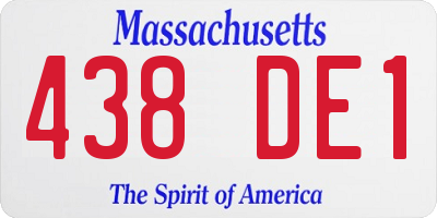 MA license plate 438DE1