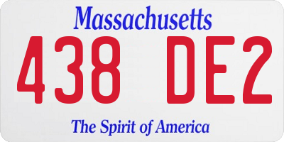 MA license plate 438DE2