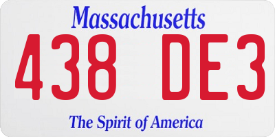 MA license plate 438DE3