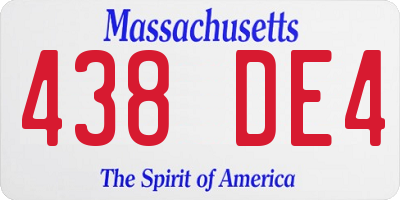 MA license plate 438DE4
