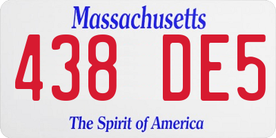 MA license plate 438DE5