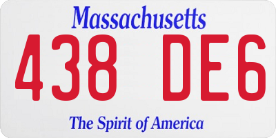MA license plate 438DE6