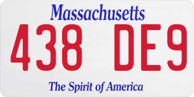MA license plate 438DE9