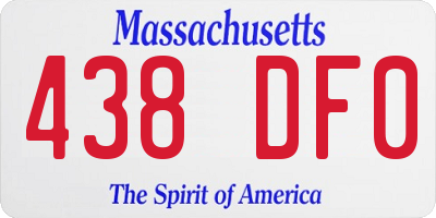 MA license plate 438DF0