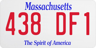 MA license plate 438DF1
