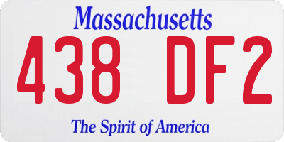 MA license plate 438DF2