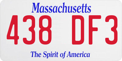 MA license plate 438DF3
